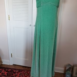 Aqua lame evening dress, vintage, cosplay.